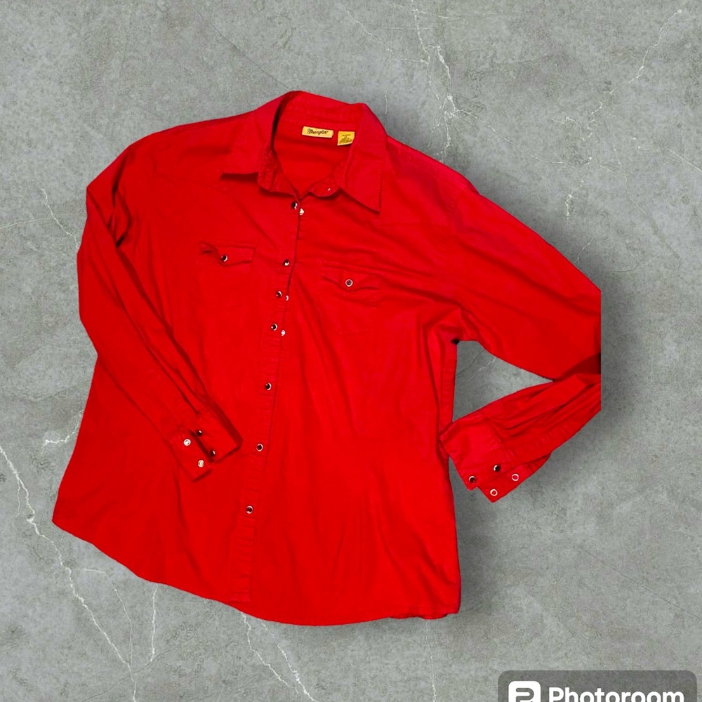 Wrangler Red With Red Ruby Jewel Buttons Size Xl - image 1